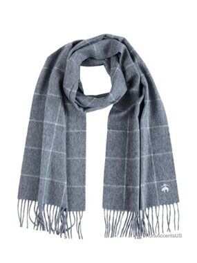 Wool Cashmere Woven Patterned Scarf Twisted Fringe Luxury Winter